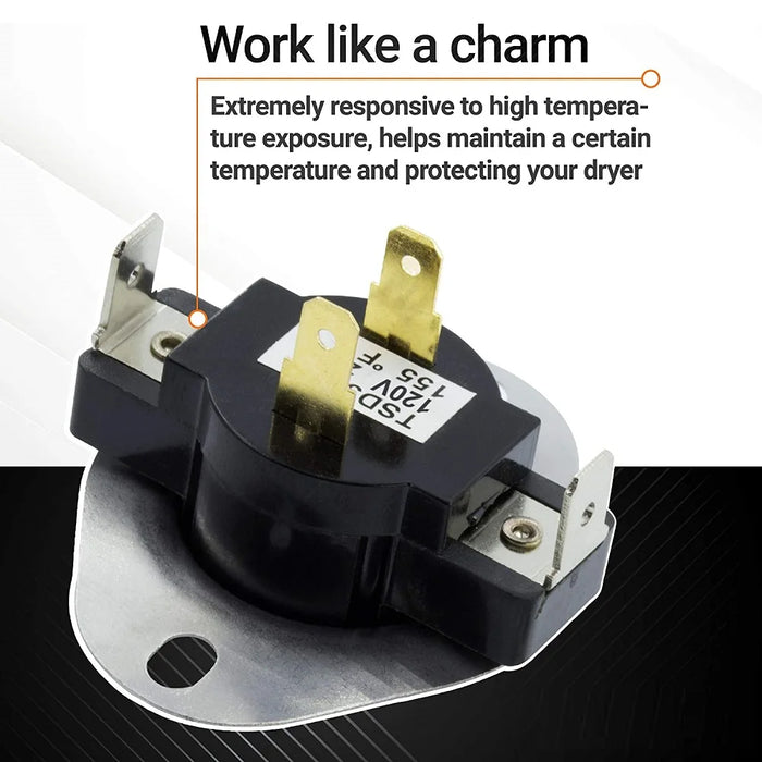 Wp3387134 Dryer Cycling Thermostat Compatible Wth Whirlpool Kenmore Dryers Ap6008270 306910 3387135 3387139 Et187 Ps11741405