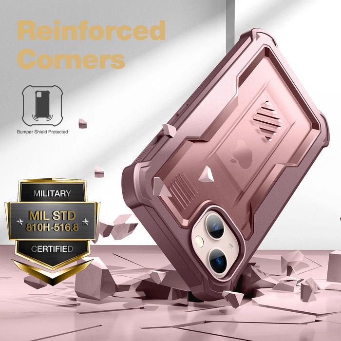 For Iphone 13 360 Degree Full Body Protection Shock Resistant Hard Back Guard Double Heavy Bumper Protector Case With Screen Protector