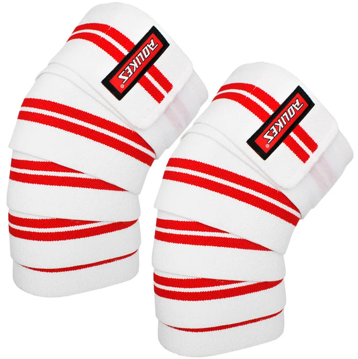 Pair of Powerlifting Knee Wraps With Strap Squat Weightlifting Leg Press Cross Training