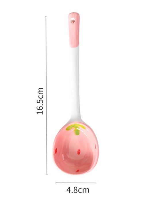 3 Piece Strawberry Bowl Spoon And Plate Set For Beautifully Served Desserts