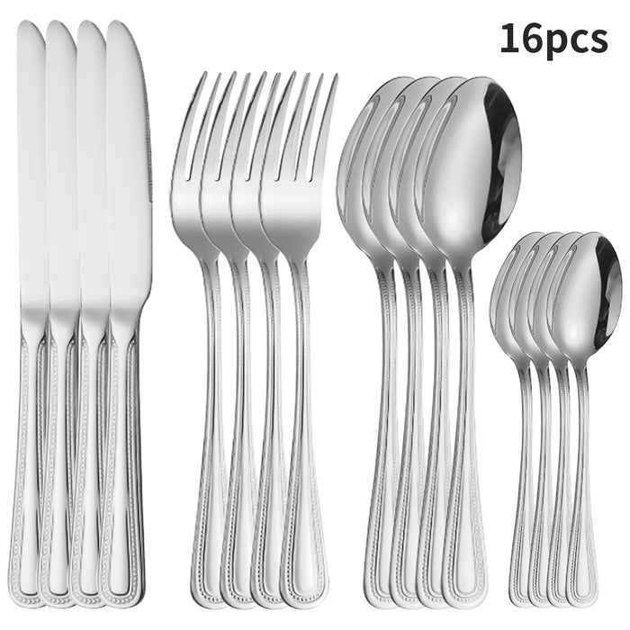 4 / 6 / 16 / 24 Piece Stainless Steel Silver Cutlery Set