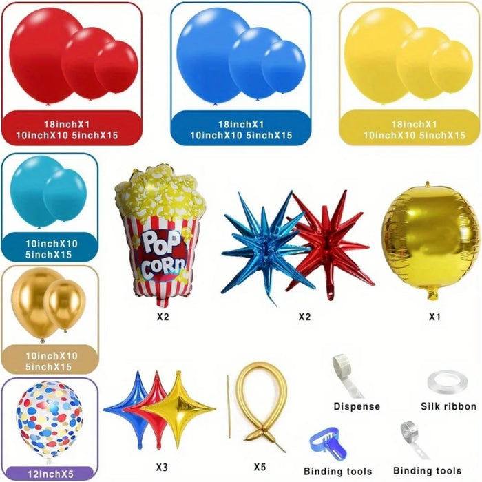 150Pcs Circus Theme Balloon Garland Arch Set Carnival Birthday Graduation Festival Celebration Indoor And Outdoor Decoration