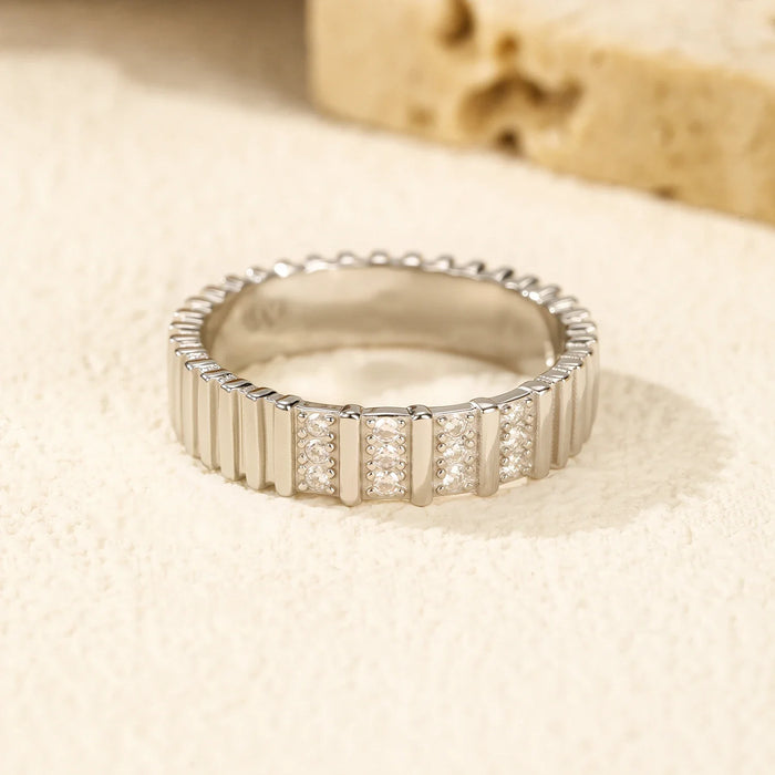 925 Sterling Silver Dazzling D Colour Moissanite Eternity Ring