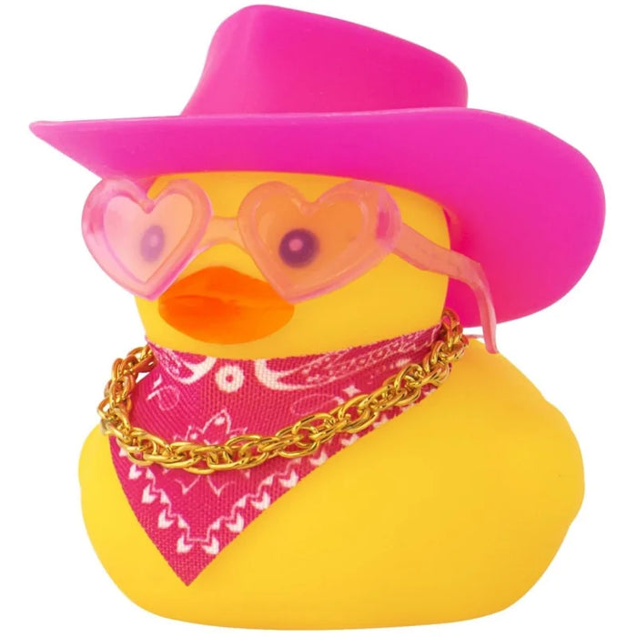 Yellow Cowboy Duck Car Ornaments With Hat And Sunglasses