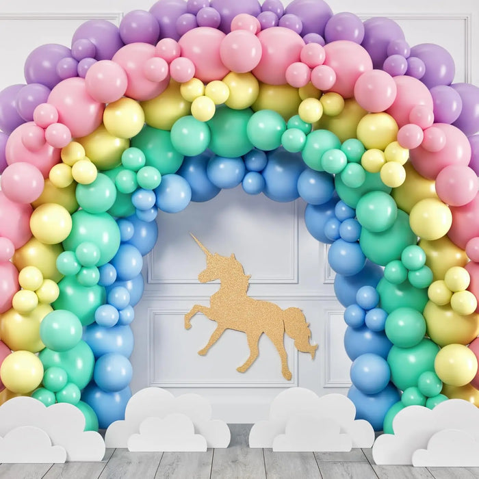 Mixed Size Soft Colour Balloon Garland Set & Balloon Arch Easter Spring Rainbow Party Balloons Unicorn Balloons For Parties