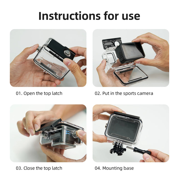 Waterproof Case For Gopro Hero 12 / 11 / 10 / 9 45M Diving Housing Cover With Tempered Glass Lens