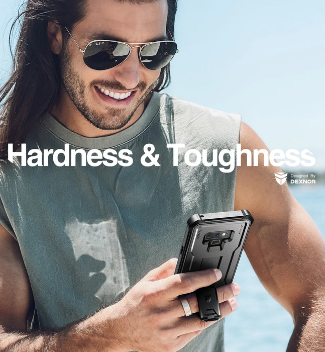 For Samsung Galaxy Note 9 Full Body Bumper Military Grade Armor Shockproof Shell Case Holder With Built In Screen Protector