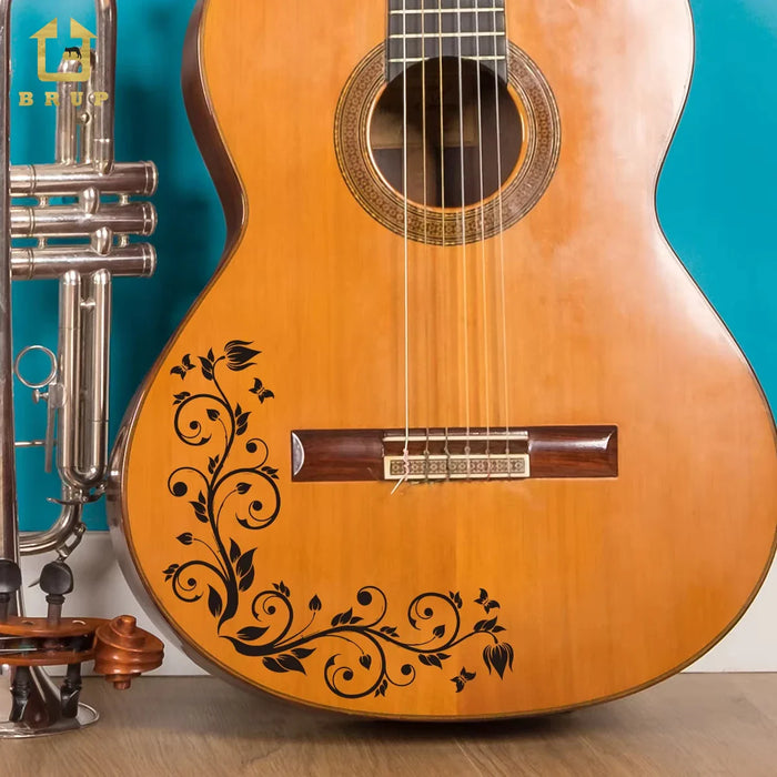 1Pc Removable Pvc Flower Vine Stickers For Instruments & Home