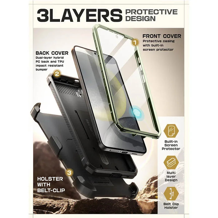 For Samsung Galaxy S25 Ub Pro Rugged Case With Built-In Screen Protector & Kickstand