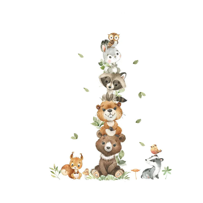 Adorable Animal Wall Stickers For Kids Room Decor