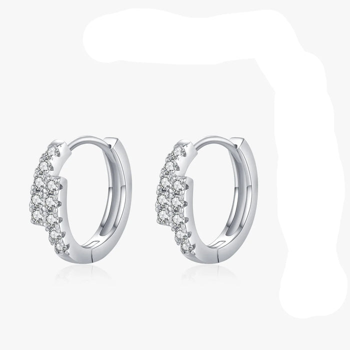 925 Sterling Silver D Colour Moissanite Double Hoop Earrings For Women