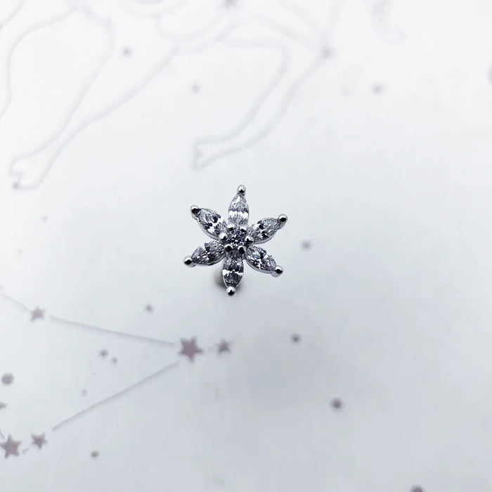 925 Sterling Silver Flower Stud Earrings For Women