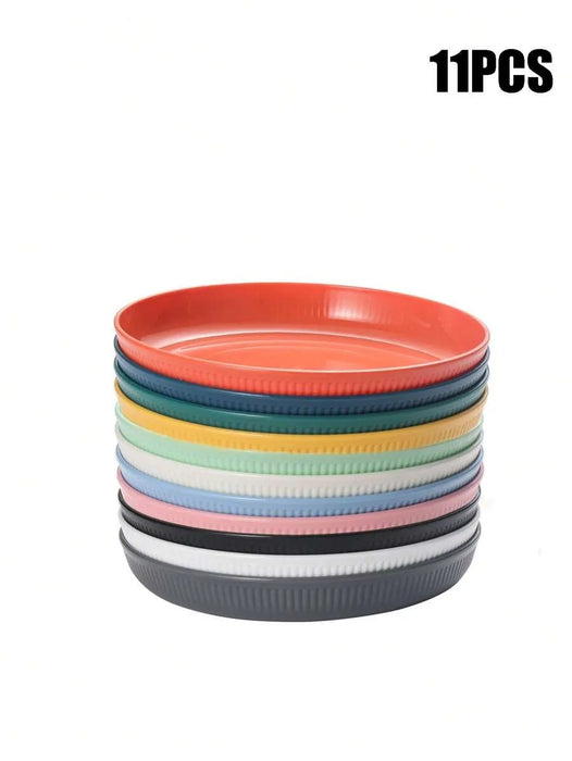 4 / 11 Piece Reusable Plastic Dinner Plates Perfect For Picnics Kitchen Use Microwave & Dishwasher Safe