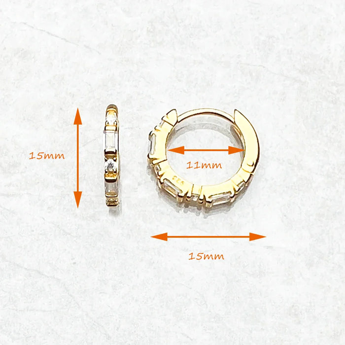 925 Sterling Silver Golden Creole Hinged Hoop Earrings