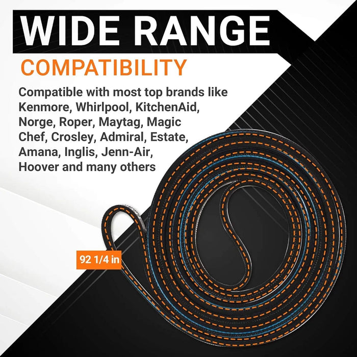 341241 Dryer Drum Belt For Whirlpool Kenmore Dryer 8066065 Ap2946843 W10127457 Ps346995 14210003 31531589 31001026 3394651