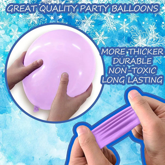 124Pcs Ice And Snow Themed Balloon Arch Set Large Snow Foil Balloon For Birthday Anniversary Winter Celebration Decoration Set