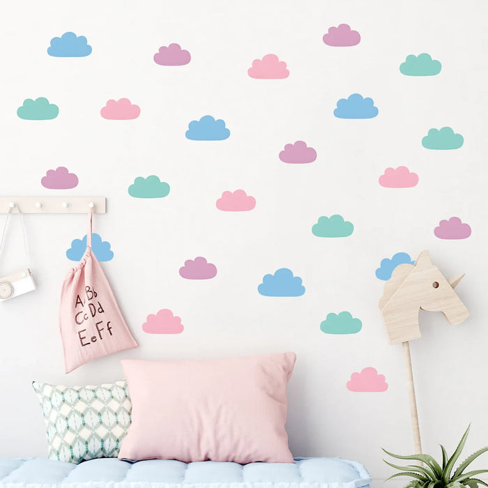 Colourful Cartoon Cloud Wall Stickers For Kids Room Decor