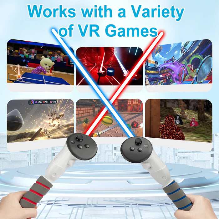 Vr Controller Extension Grip For Meta Quest 3S / Quest 3 Vr Handle Attachments Gaming Accessories Anti-Collision Long Arm Handle