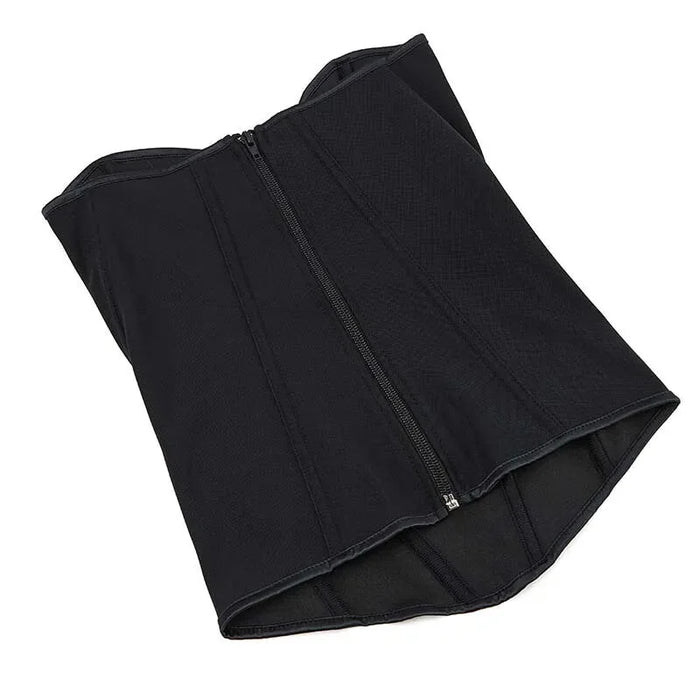 Adjustable Black Frill Overbust Corset Back Zipper Plus Size S-Xxl Gothic Style