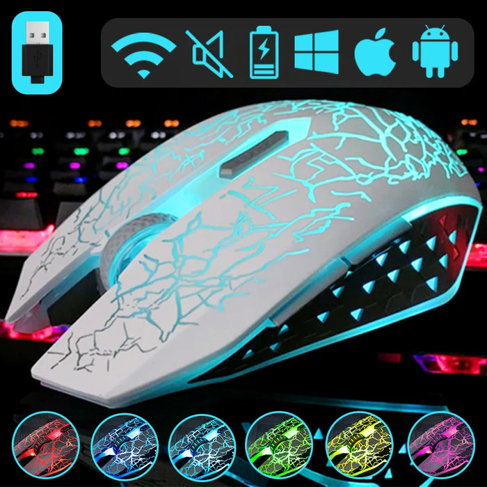 Wireless Gaming Mouse Rgb 2.4G 1600 Dpi Chargeable Pc / Laptop Accessory
