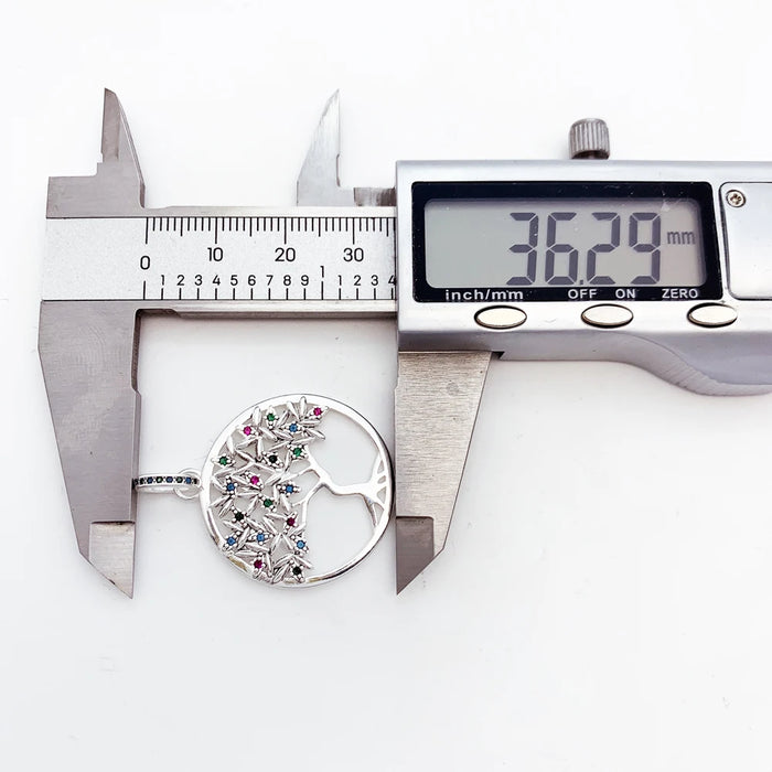 925 Sterling Silver Bohemia Nature Colourful Tree Pendant Happy Gift For Women