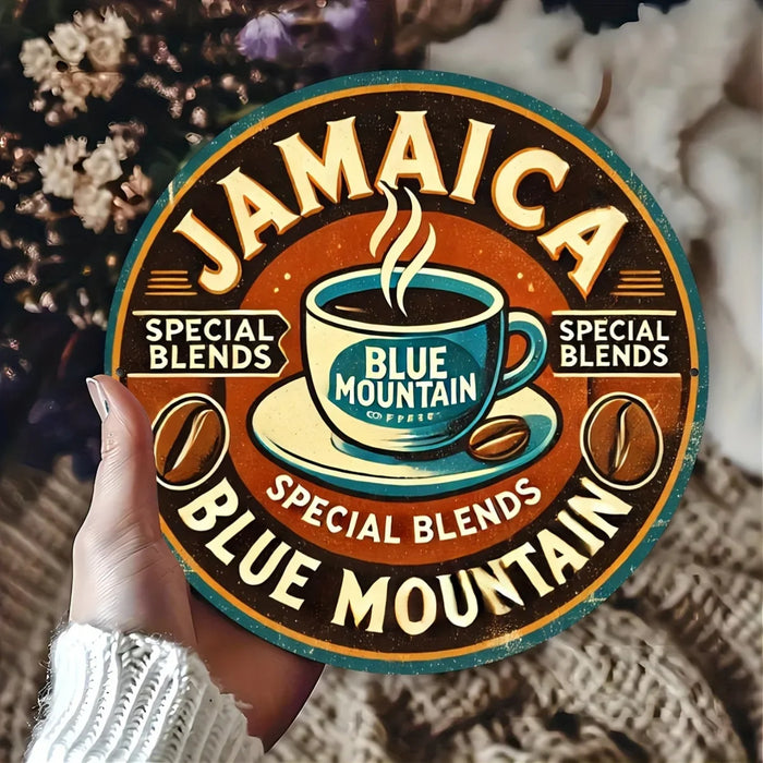 Blue Mountain Jamaica Coffee Metal Wall Art 8X8 Inch Inches Durable & Easy To Hang