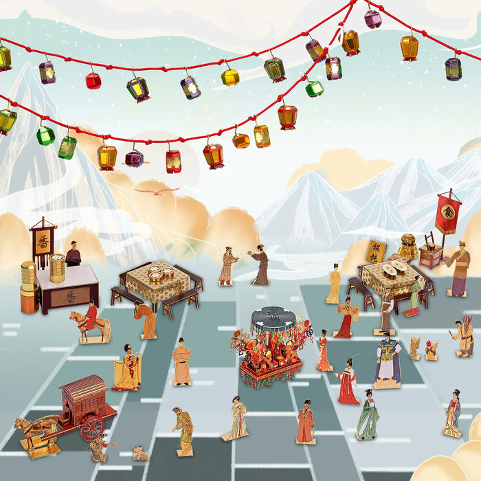 Adult 3D Metal Puzzle Set For Datang Street Scene Diy Brain Teaser