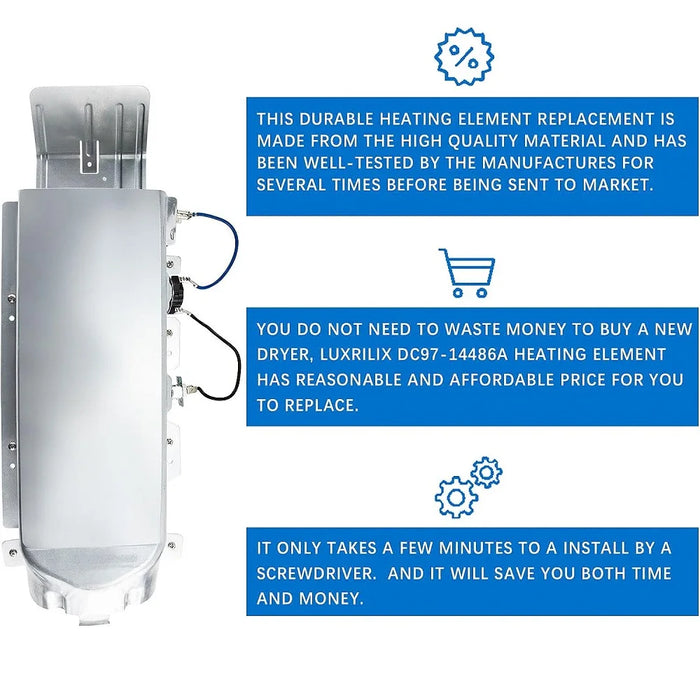 Dc97-14486A Dryer Heating Element Assembly Compatible With Samsung & Kenmore Dryers Ap4342351 Dc97-14486A Ps4220205