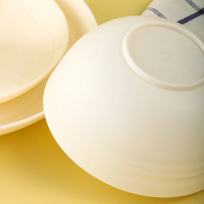 4 / 16 Piece White Plastic Tableware Set Plates Bowls Cups Fruit & Dessert