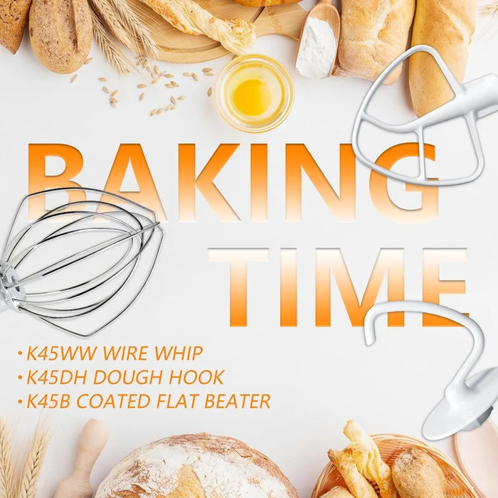 K45Ww Wire Whip K45Dh Dough Hook K45B Coated Flat Blade Paddle Replacement For Kitchenaid Tilt-Head Stand Mixer Attachments