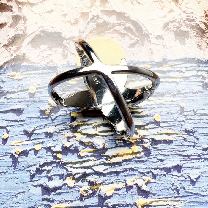 925 Sterling Silver Romantic Gift Starfish Ring Fine Jewelry For Women