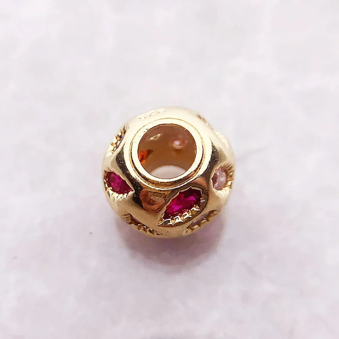 925 Sterling Silver Colourful Stone Beads European Diy Jewelry Accessory Lucky Charm For Women