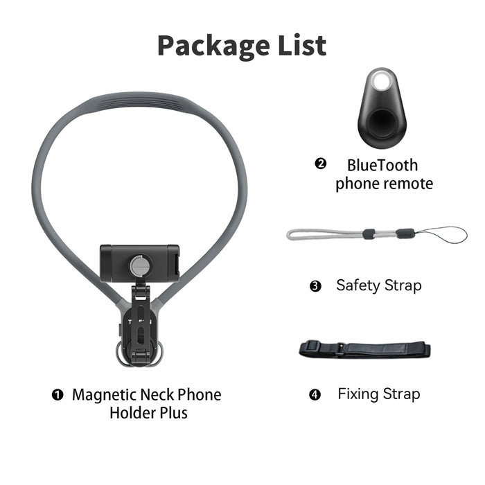 360 Degree Rotation Neck Mount Phone Clip For Iphone Samsung Huawei Xiaomi Fits Most Phones