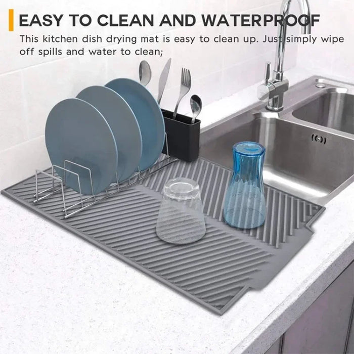 Non Slip Silicone Drain Mat for Kitchen Tableware