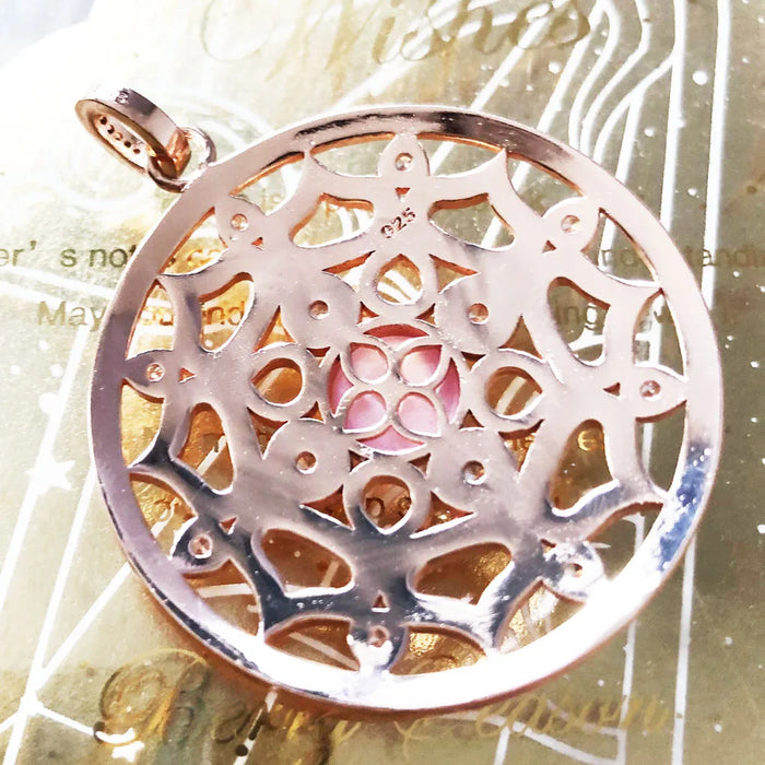 925 Sterling Silver Romantic Rose Gold Lotus Pendant Jewelry For Women
