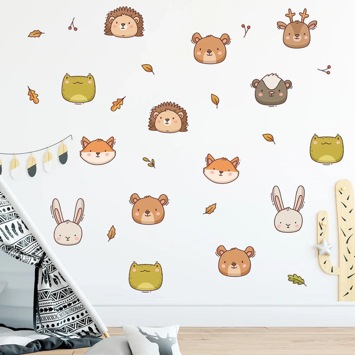 Adorable Animal Wall Stickers For Kids Room Decor