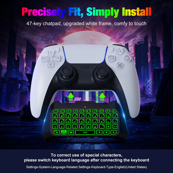 For Playstation 5 Rgb Backlight Keyboard Wireless Mini Gamepad With Upgraded Speaker