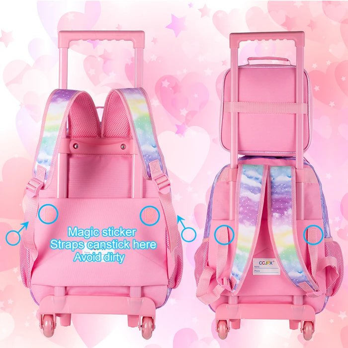 Girls Rolling School Backpack With Wheels