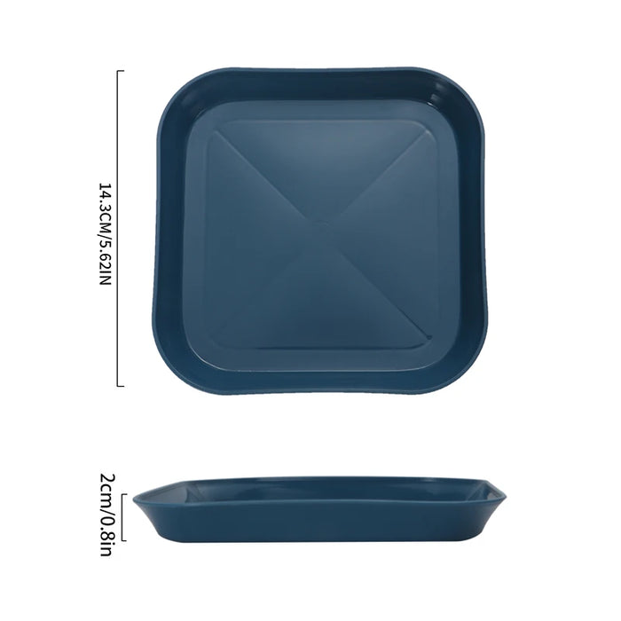 4 / 8 / 12 Piece Reusable Dark Blue Snack Plates Perfect For Family Kitchen Picnics Camping And More