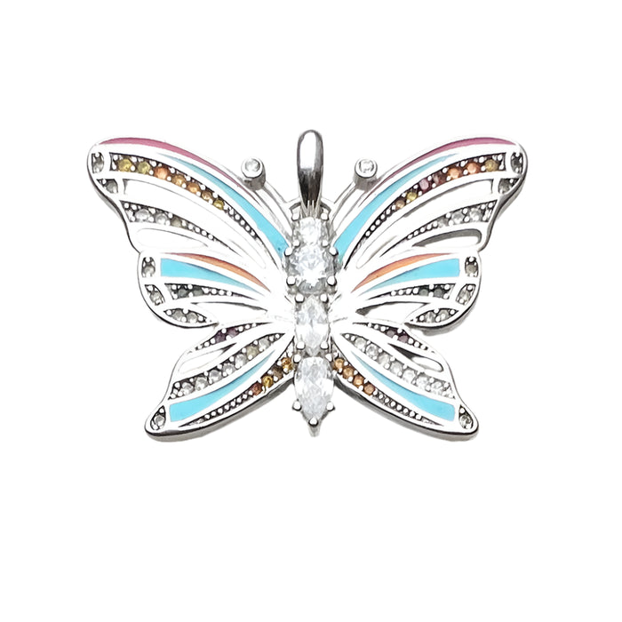 925 Sterling Silver Boho Butterfly Pendant Summer Jewelry For Women