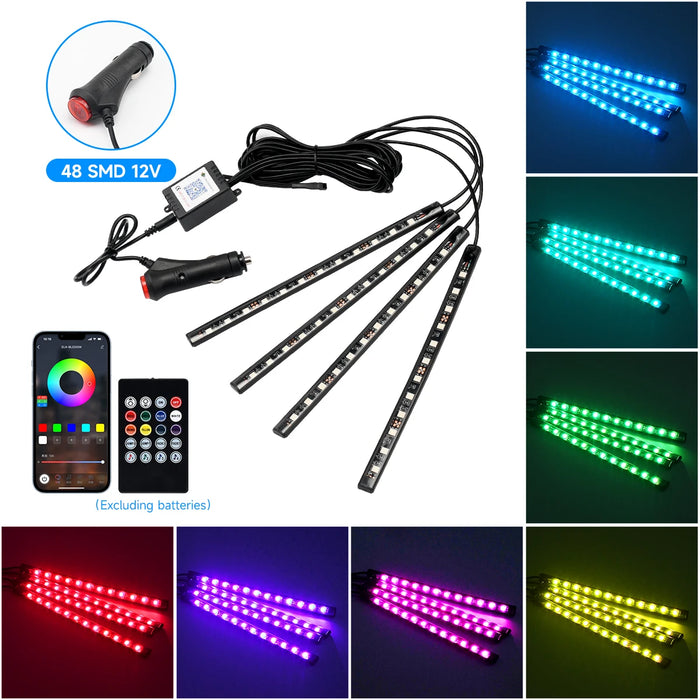 Rgb Car Interior Led Light Kit Remote Control