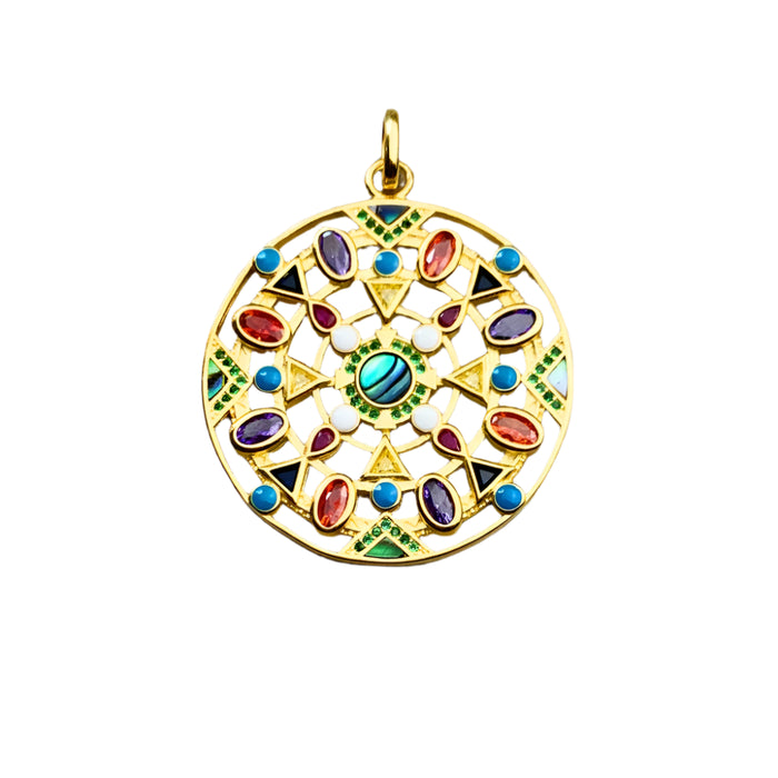 925 Sterling Silver Bohemian Nature Amulet Pendant Golden Gift For Women