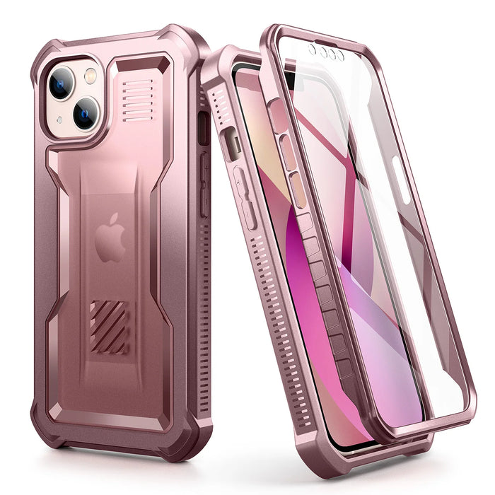 For Iphone 13 360 Degree Full Body Protection Shock Resistant Hard Back Guard Double Heavy Bumper Protector Case With Screen Protector