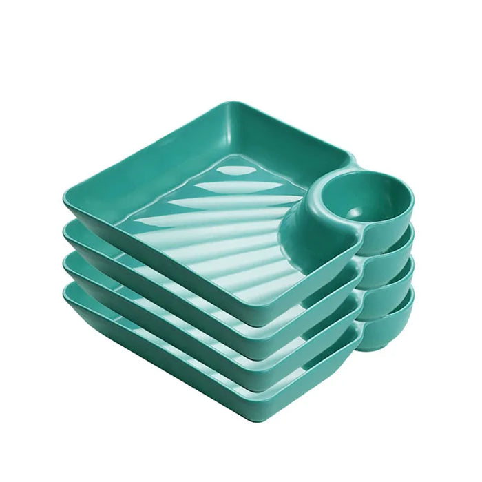 4 Piece Dumpling & Chicken Plate Set Creative Plastic Dishes