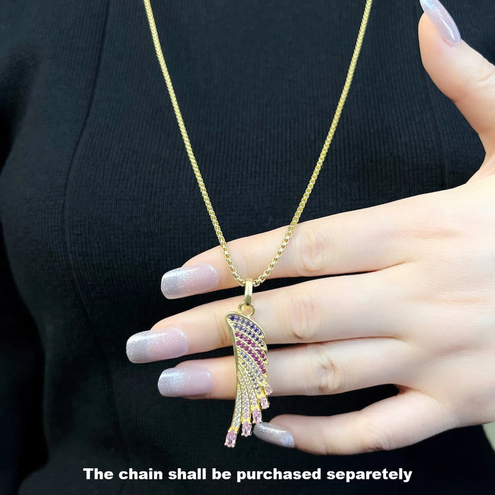 925 Sterling Silver Rainbow Wing Hummingbird Pendant Fashion Jewelry For Women