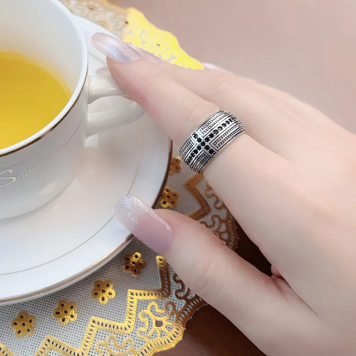 925 Sterling Silver Black Cz Cross Ring Europe Style Fine Jewelry For Men & Women