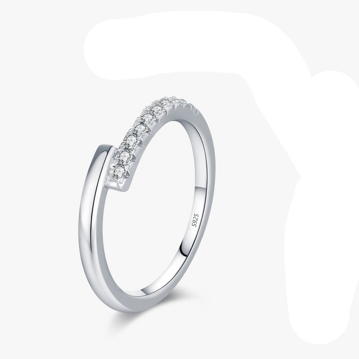 925 Sterling Silver Sparkling Geometric Eternity Band For Women