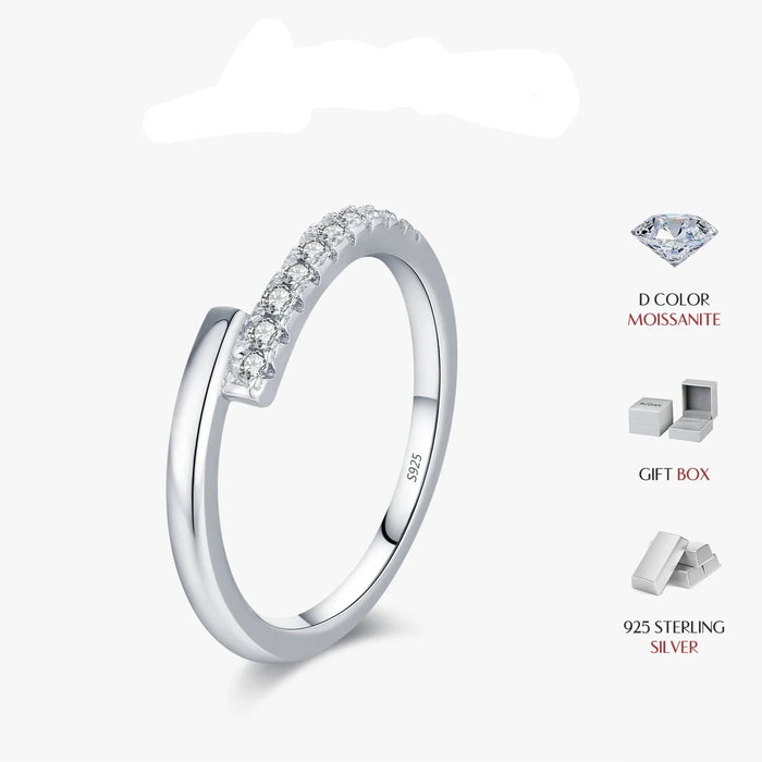 925 Sterling Silver Sparkling Geometric Eternity Band For Women