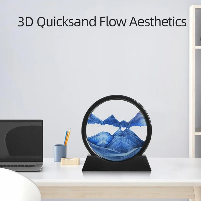 Round 3D Hourglass Sand Art For Home Or Office Decor