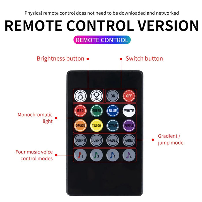 8-Colour Universal Car Rgb Ambient Led Strip Lights Off Road Suv Decor